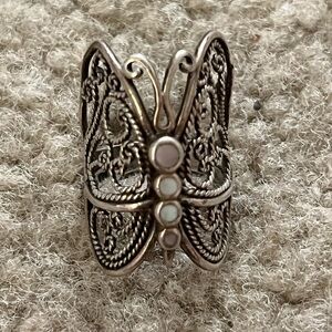 Silver butterfly ring. So cute.
